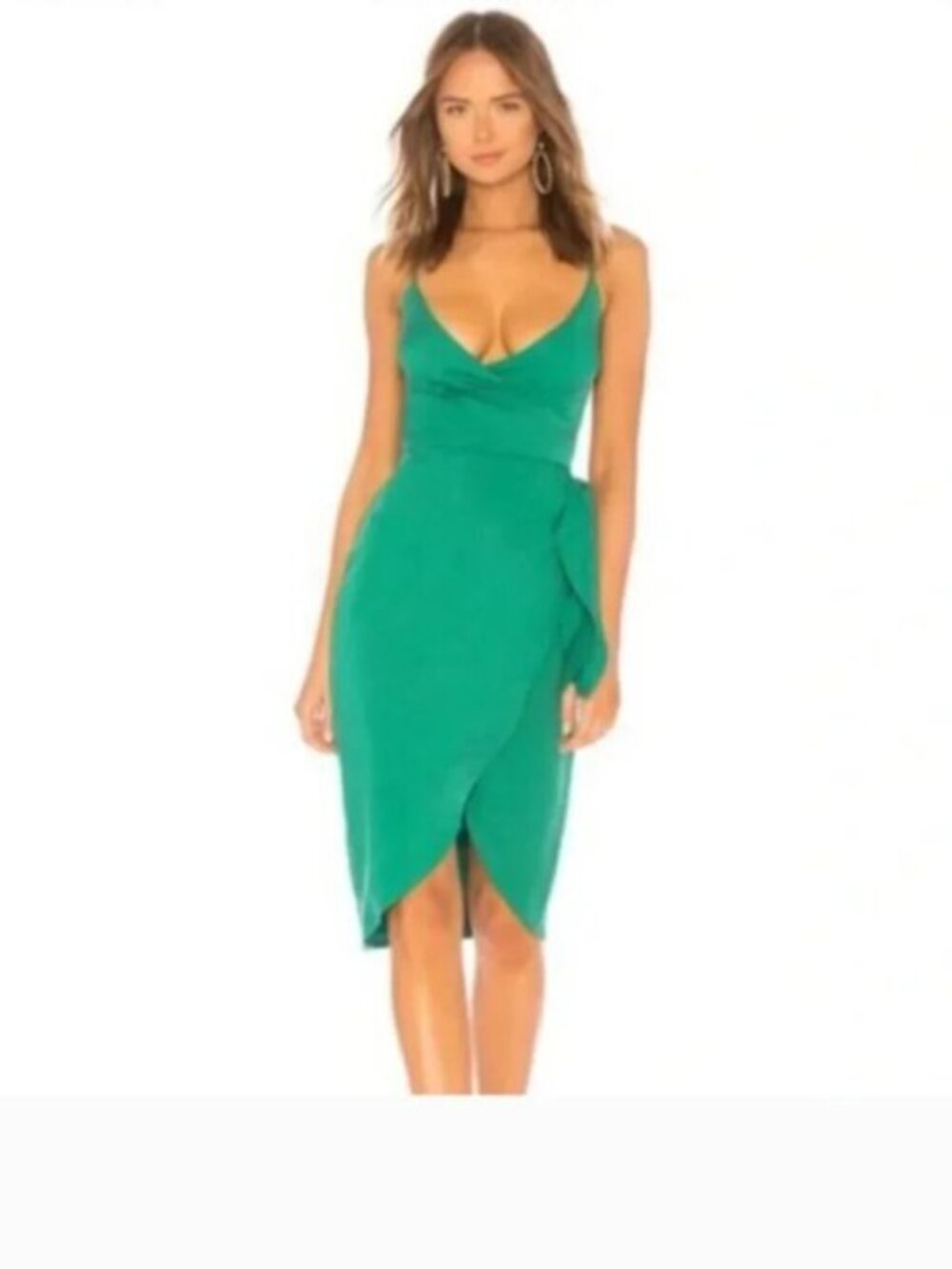 Lovers + Friends Orchid Dress Green Wrap Cocktail Party Size M